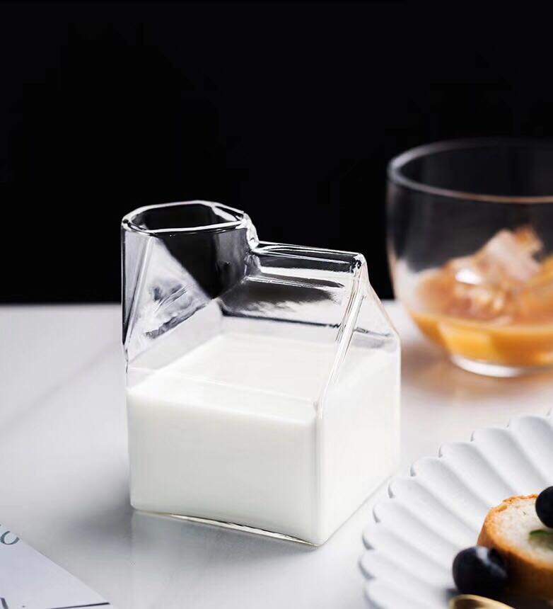 Square Glass Milk Box