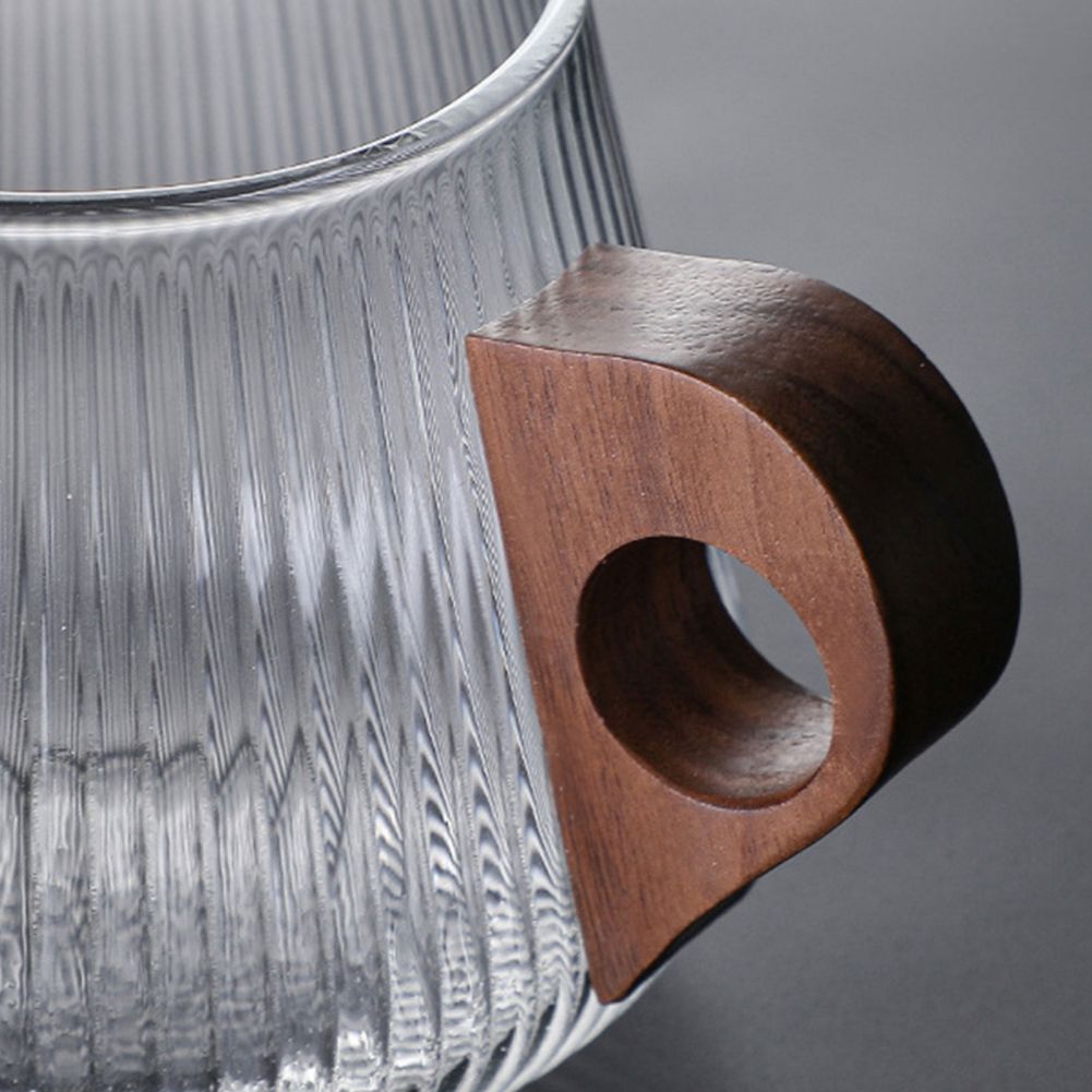 Ripple Glasses with Wooden Handles