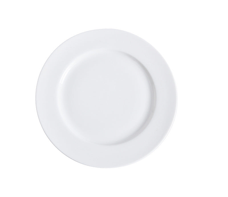 White Ceramic Round Dinner Plates