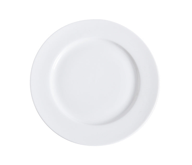 White Ceramic Round Dinner Plates