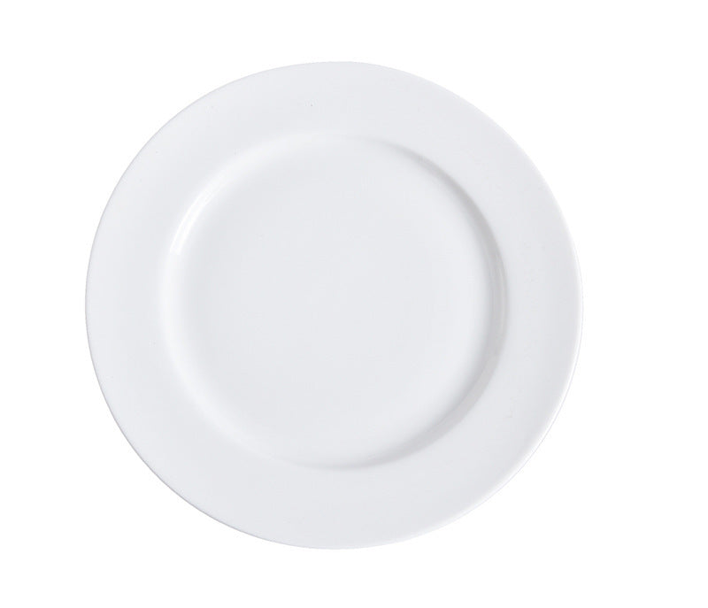 White Ceramic Round Dinner Plates