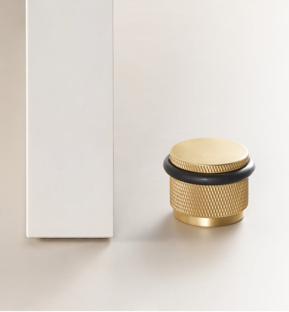 Light Lux Thick Knurled Brass Door Stop Bumpers