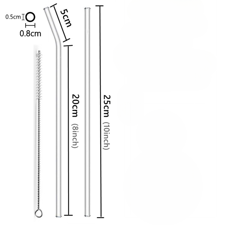 25cm Glass Straws