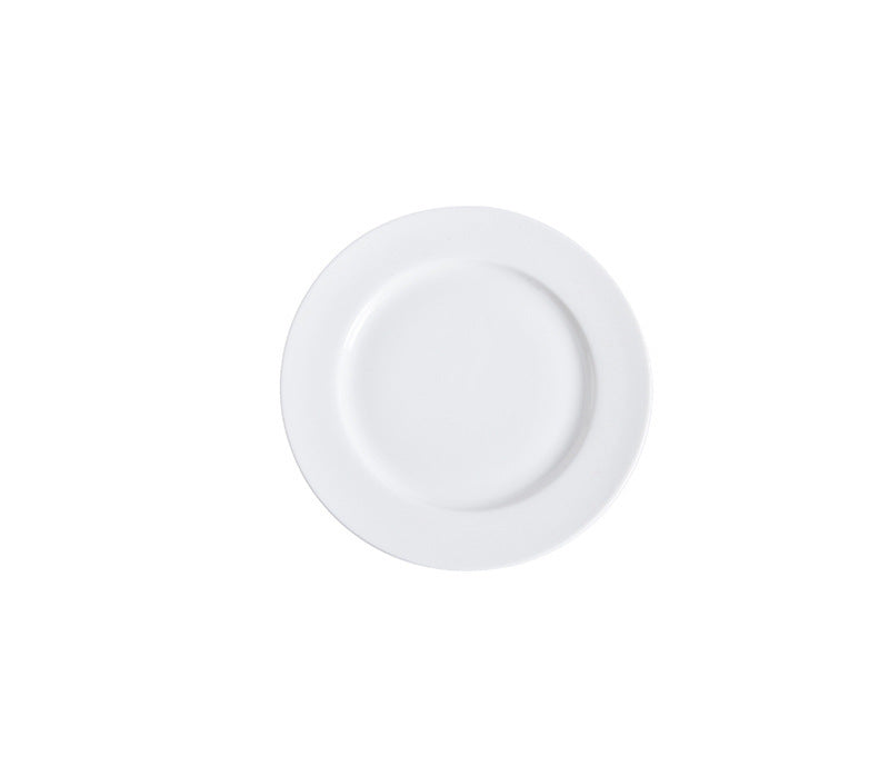 White Ceramic Round Dinner Plates