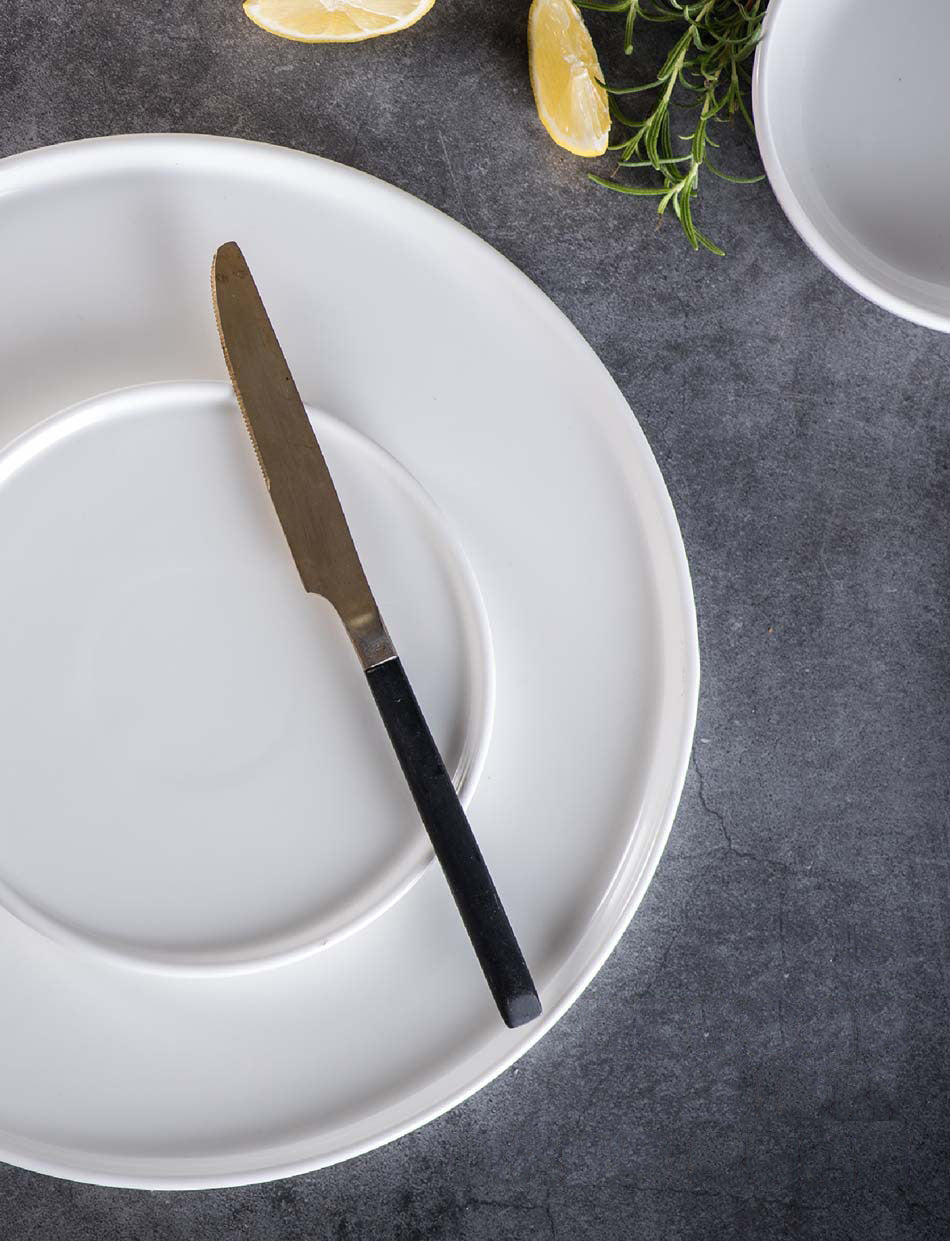 White Ceramic Flat Plates