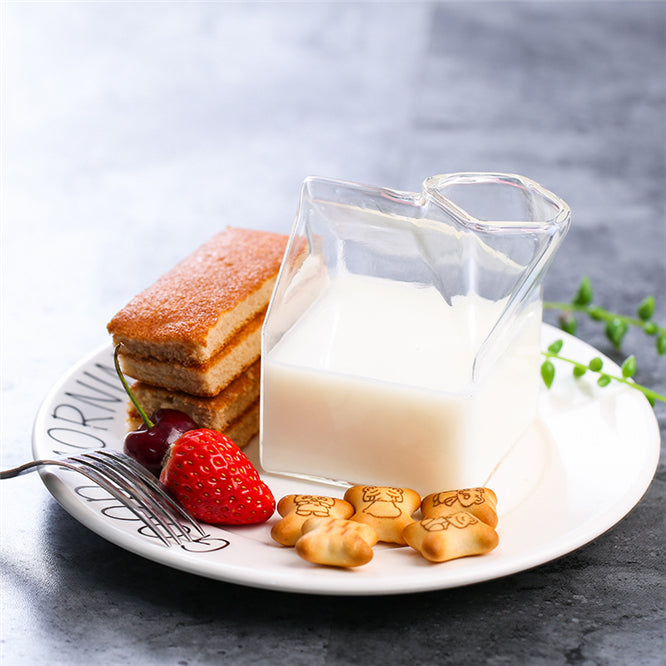 Square Glass Milk Box