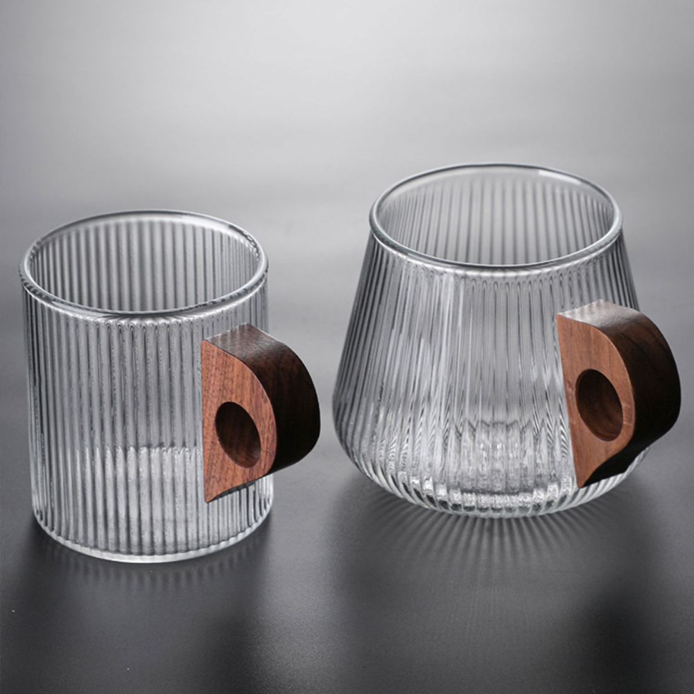 Ripple Glasses with Wooden Handles