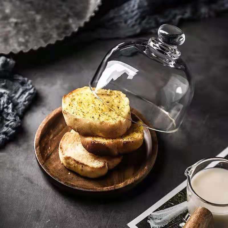 Mini Wooden Plate with Glass Lid