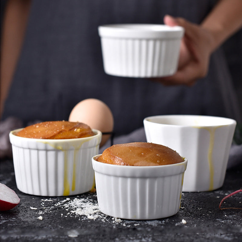 White Ceramic Baking Bowls (Set of 4)