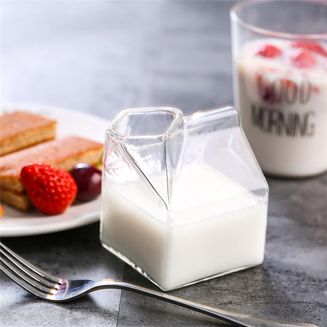 Square Glass Milk Box
