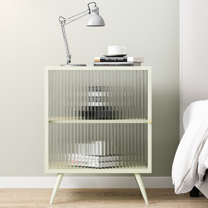 Metal & Glass Bedside Table