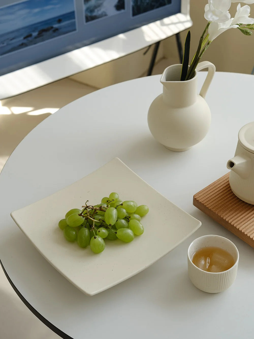 Cream Square Ceramic Plates