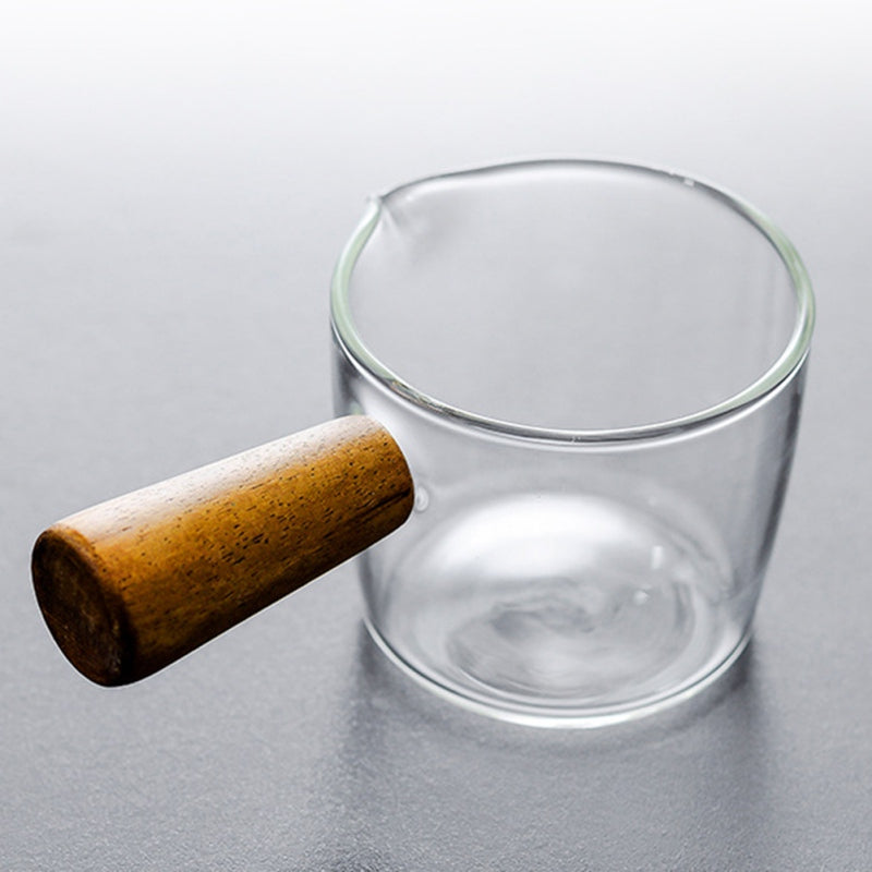 Glass Cup with Wooden Handle