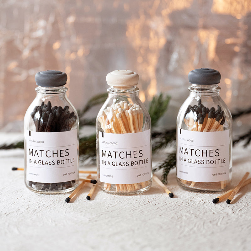Light Lux Matches In a Glass Bottle