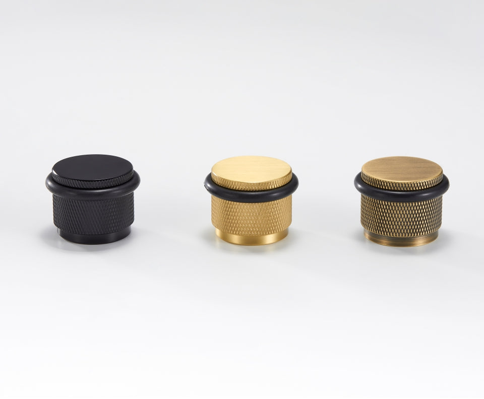 Light Lux Thick Knurled Brass Door Stop Bumpers