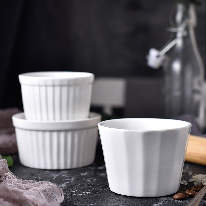 White Ceramic Baking Bowls (Set of 4)
