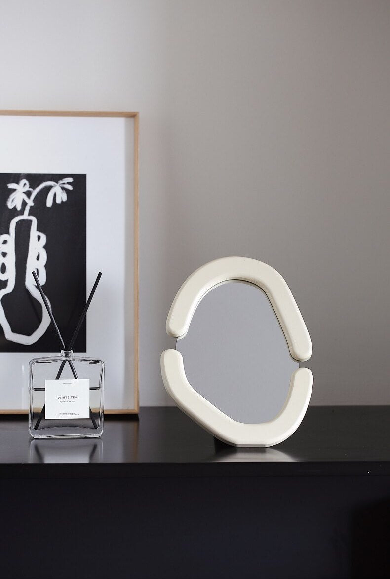 Wooden Retro Oval Mirror