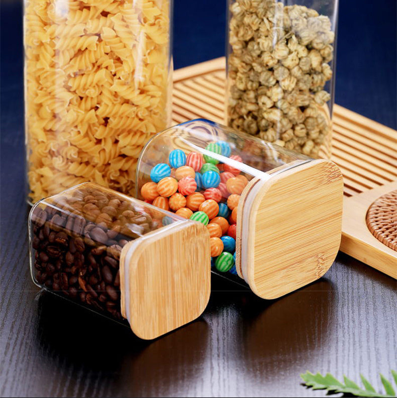 Square Glass Organizer Jars
