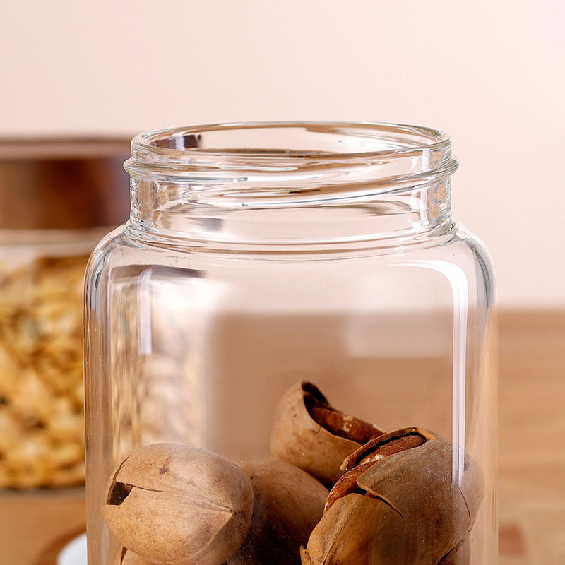 Glass Jars with Wooden Screw Lids
