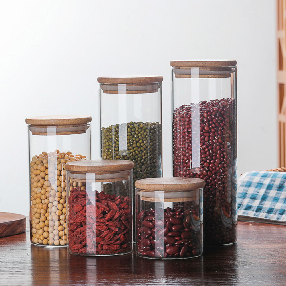 Oval Glass Organizer Jars