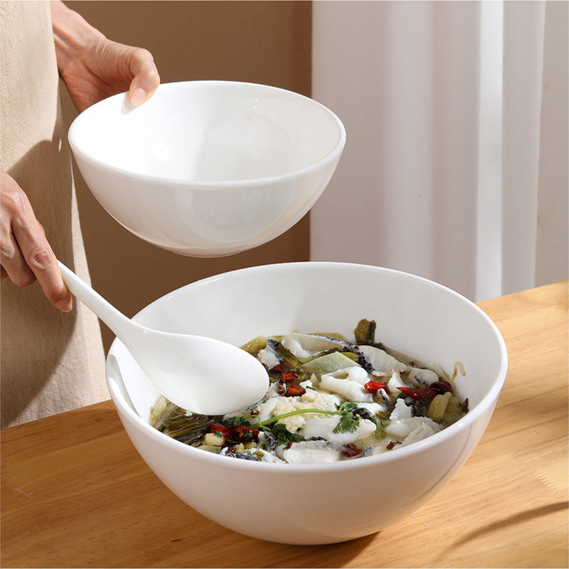 White Ceramic Salad Bowls