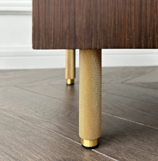Knurled Brass Cabinet Legs (Adjustable Height)
