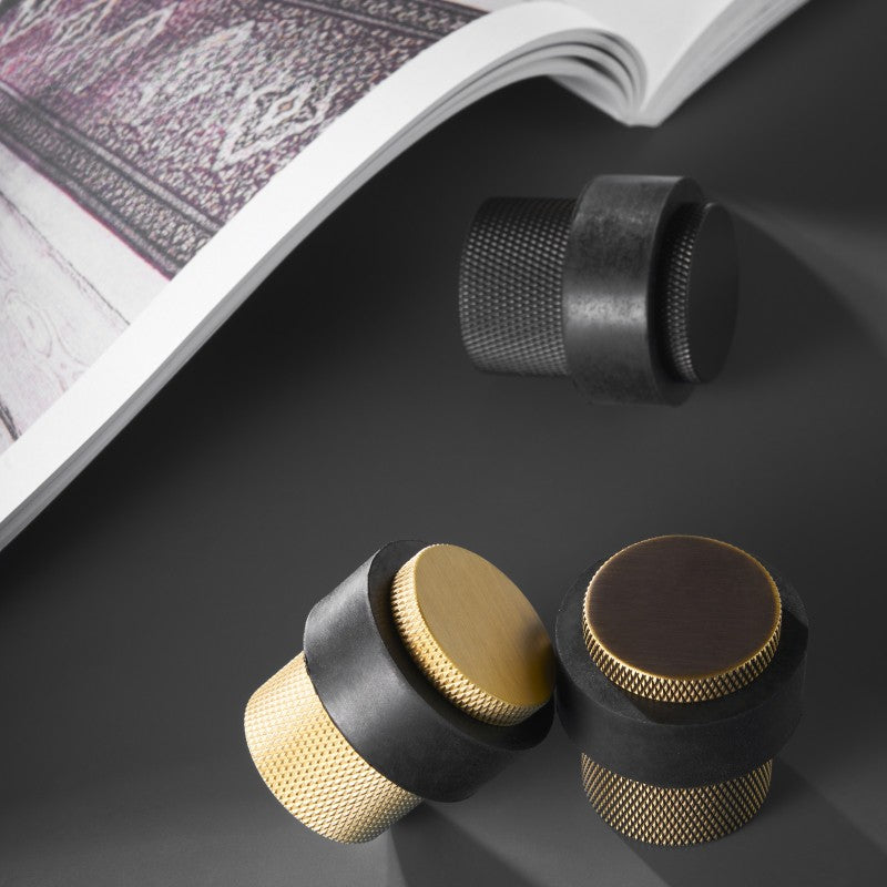 Light Lux Knurled Brass Door Stop Bumpers