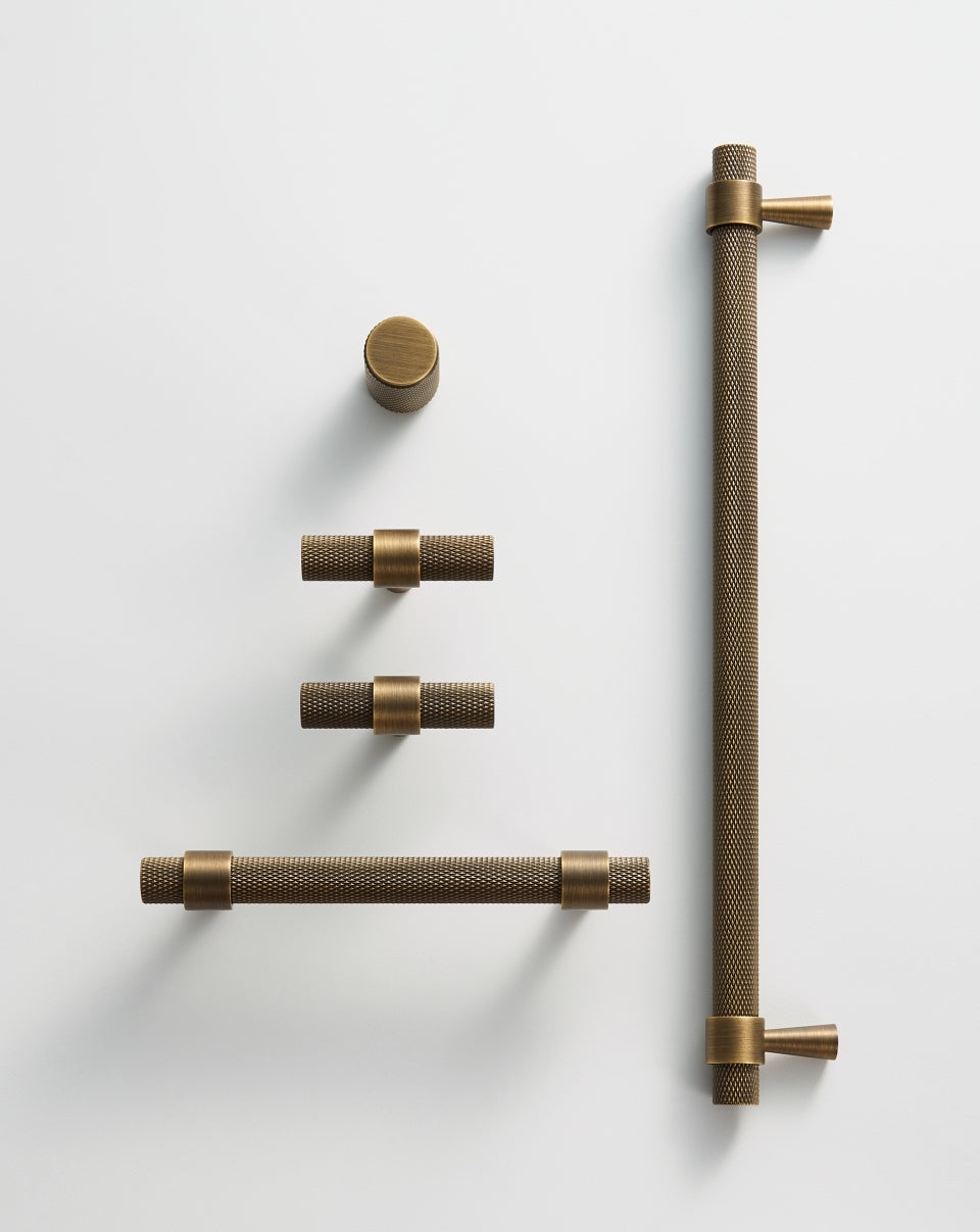 Light Lux Knurled Brass Furniture Handles