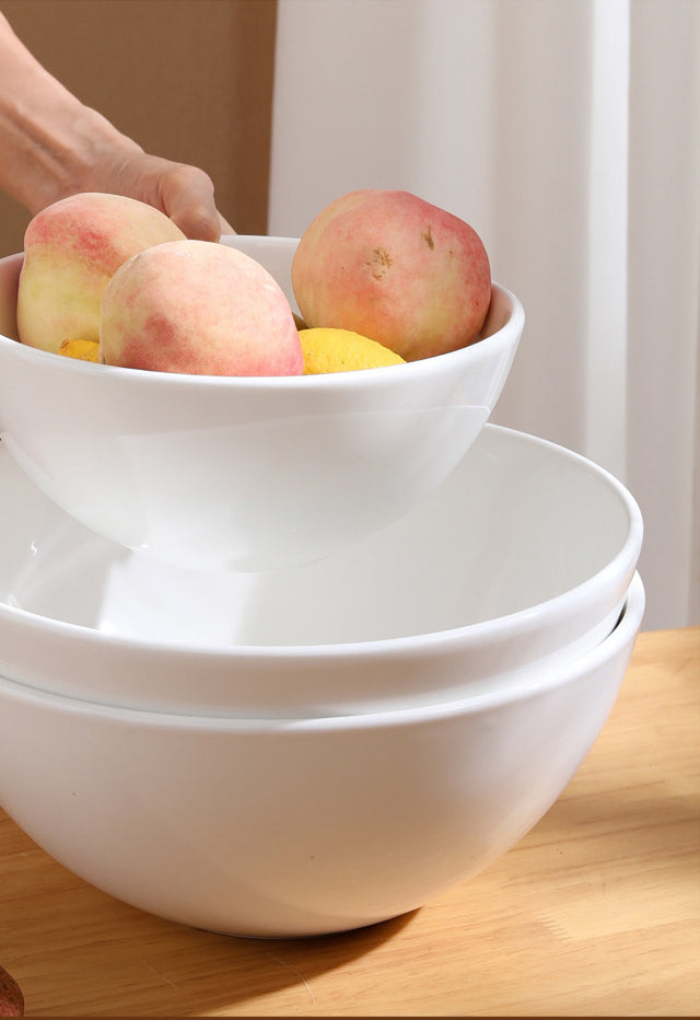 White Ceramic Salad Bowls