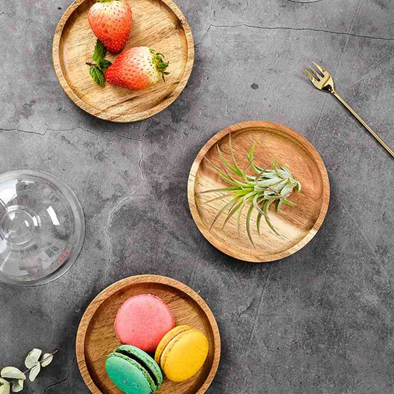Mini Wooden Plate with Glass Lid