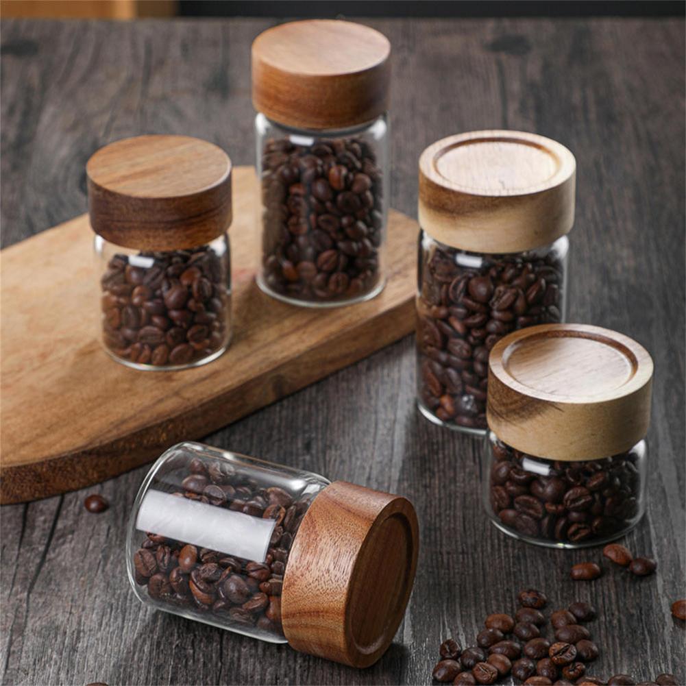 Glass Jars with Wooden Screw Lids