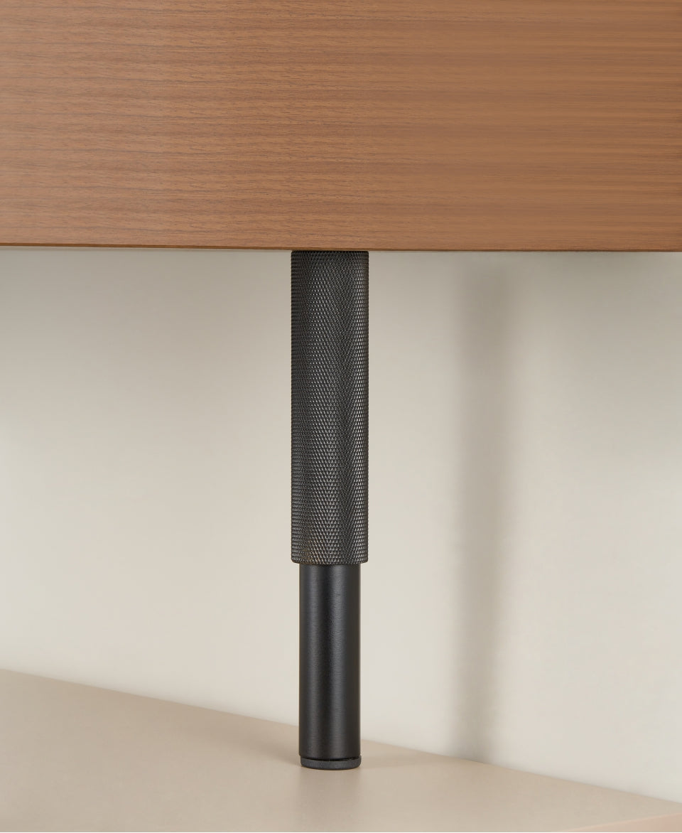 Knurled Brass Cabinet Legs (Adjustable Height)