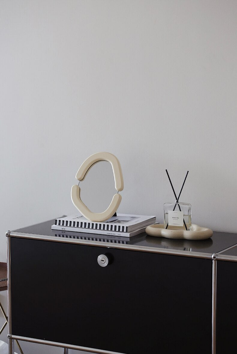 Wooden Retro Oval Mirror