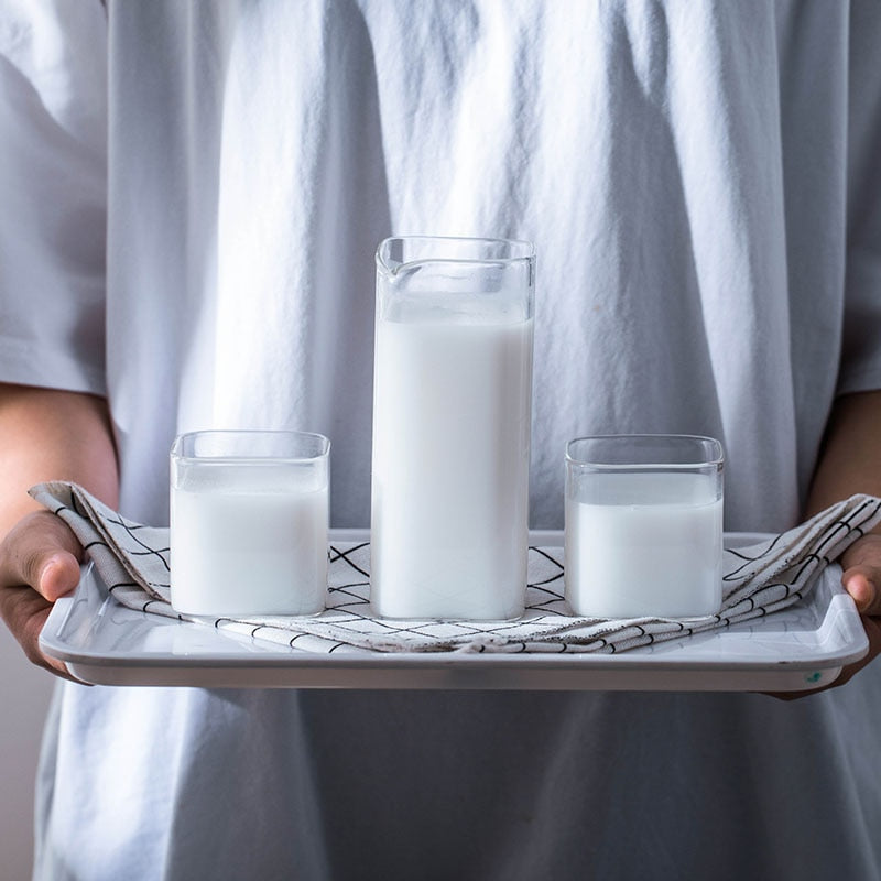 Square Milk Glass Cups