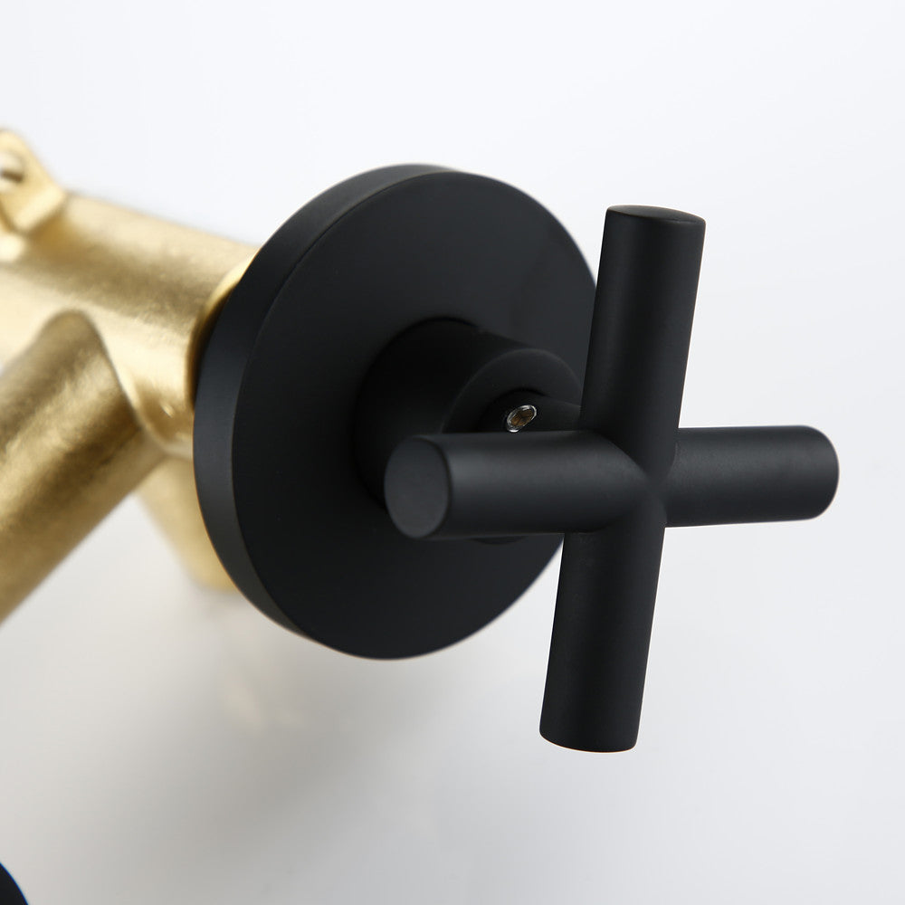 Wall Basin Faucet with Double Cross Handle