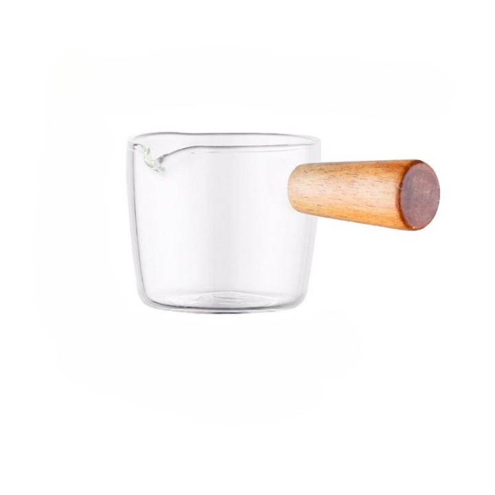 Glass Cup with Wooden Handle