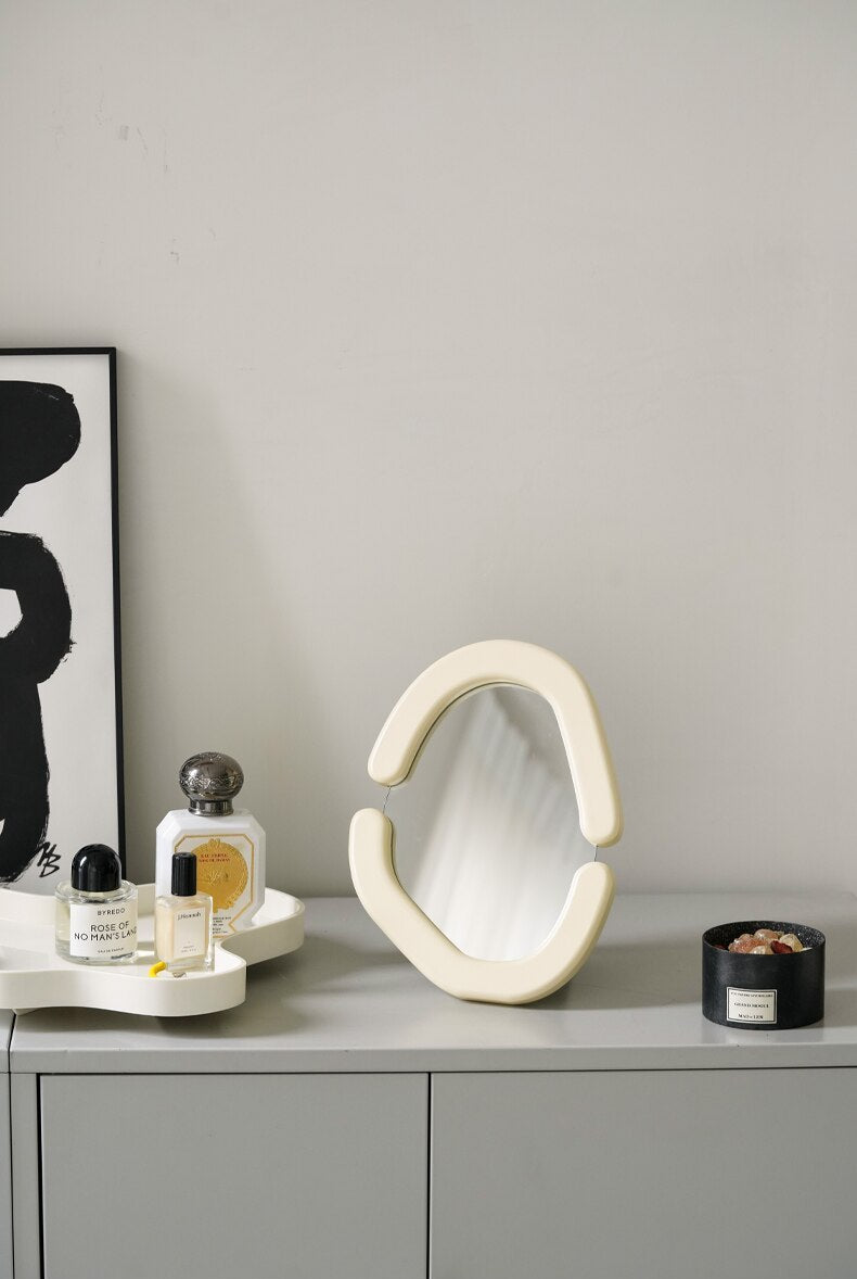 Wooden Retro Oval Mirror