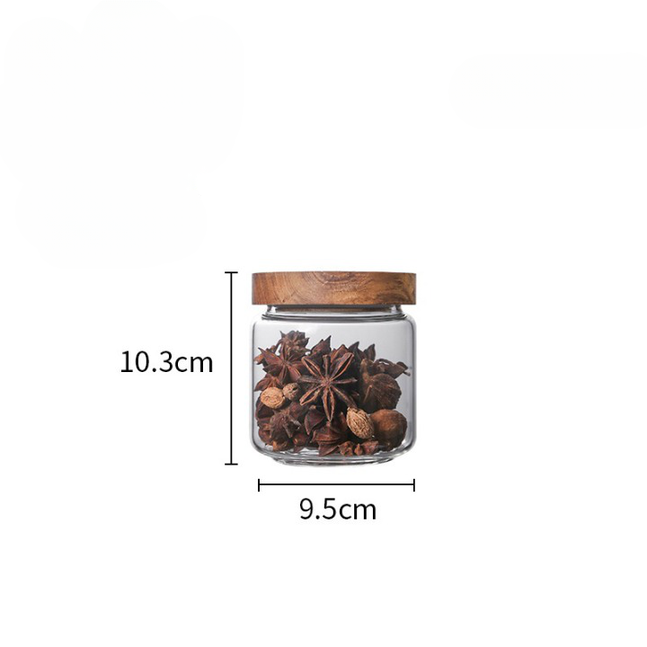 Glass Jars with Wooden Bumper Lids