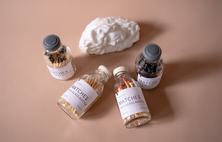 Light Lux Matches In a Glass Bottle