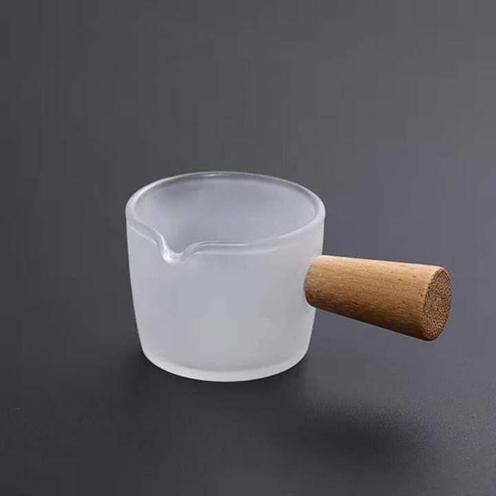 Glass Cup with Wooden Handle