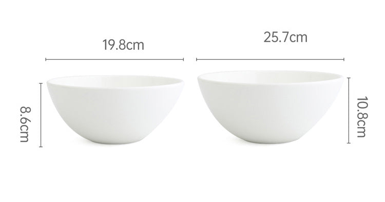 White Ceramic Salad Bowls
