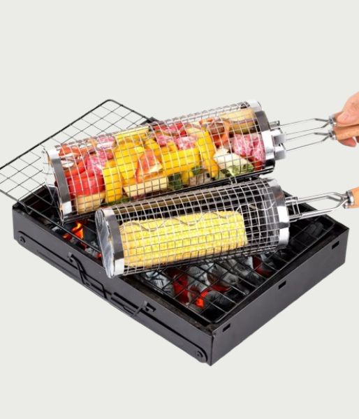 Rolling Basket Mesh Grill