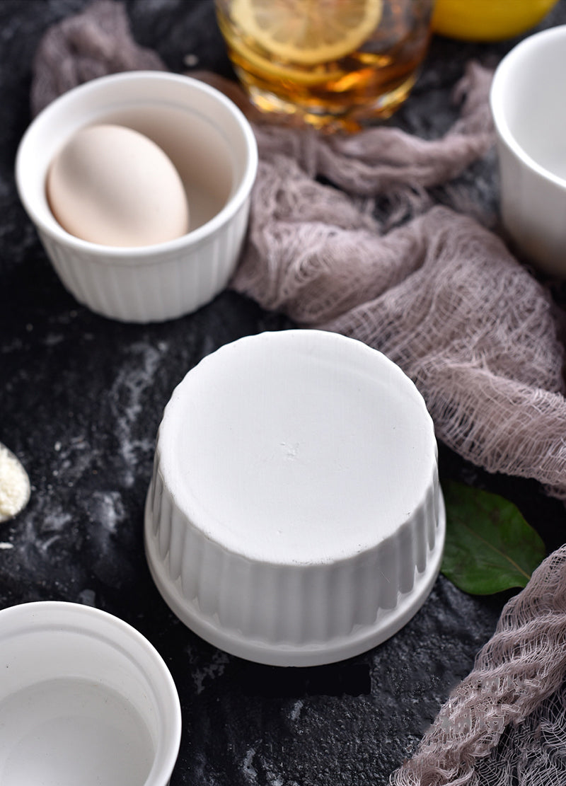 White Ceramic Baking Bowls (Set of 4)