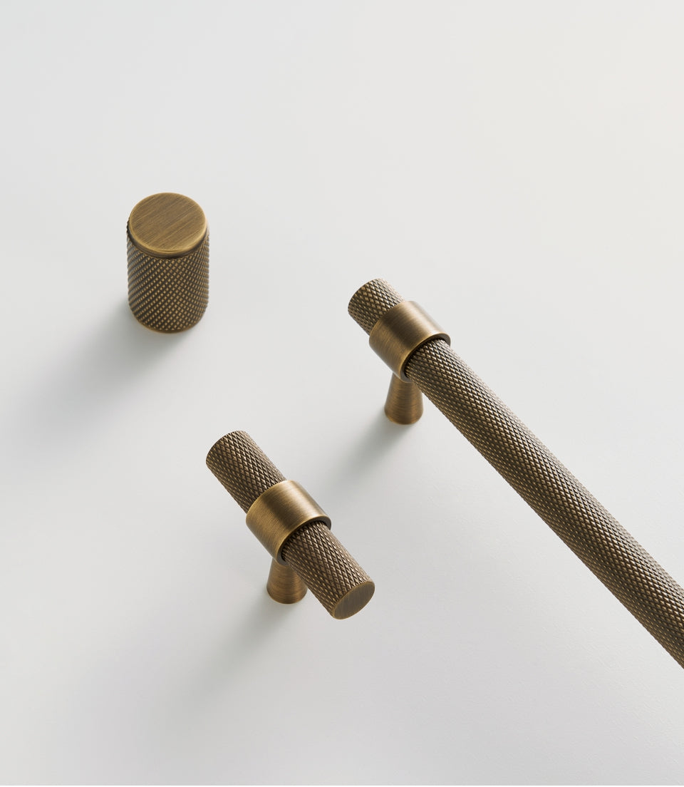 Light Lux Knurled Brass Furniture Handles