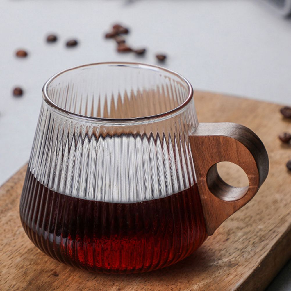 Ripple Glasses with Wooden Handles