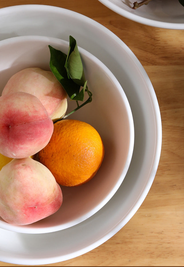 White Ceramic Salad Bowls