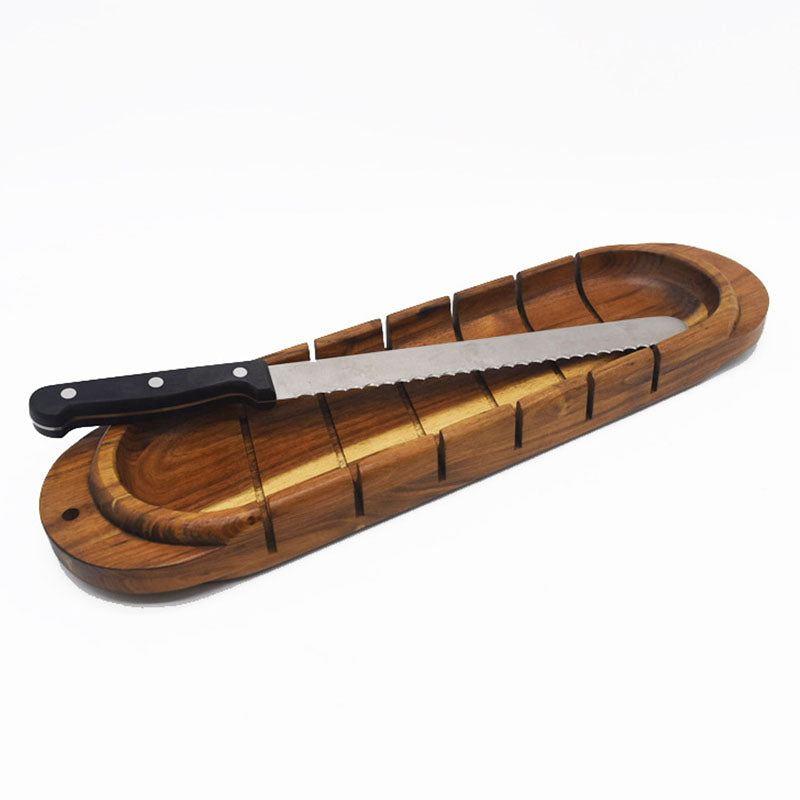 Wooden French Bread Cutting Plate