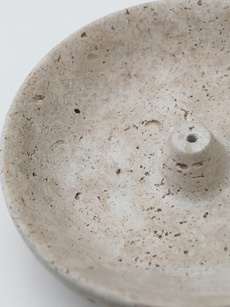 Travertine Style Incense Stick Holder & Ash Holder