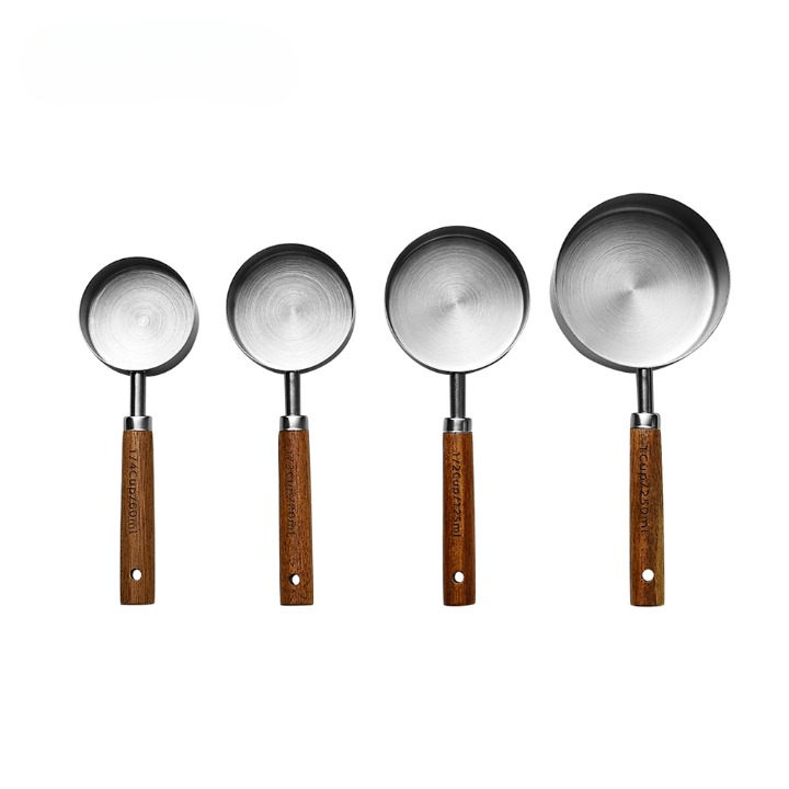 Measuring Cups/Spoons with Wooden Handles (Sets)