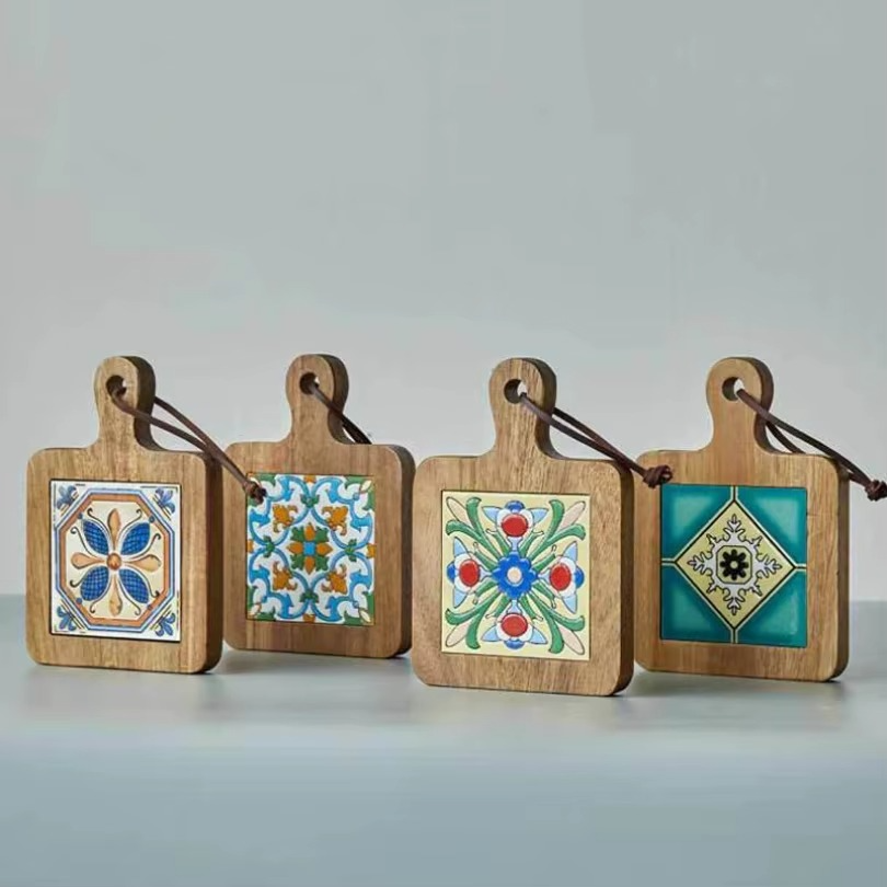 Wooden Mats with Italian Style Tiles